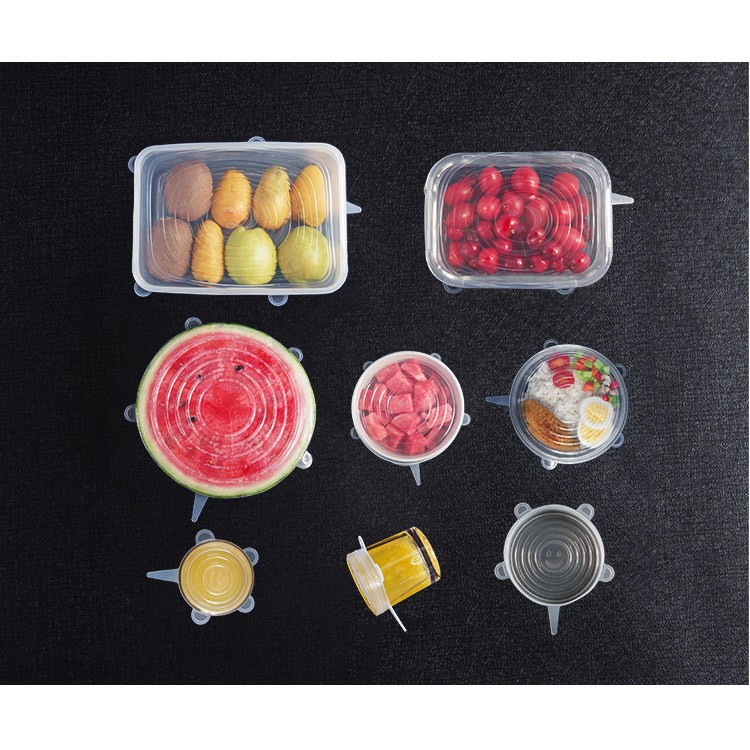 Bộ 6 Miếng Silicone Bọc Thực Phẩm - Nắp đậy màng Silicon bảo quản thức ăn | BigBuy360 - bigbuy360.vn