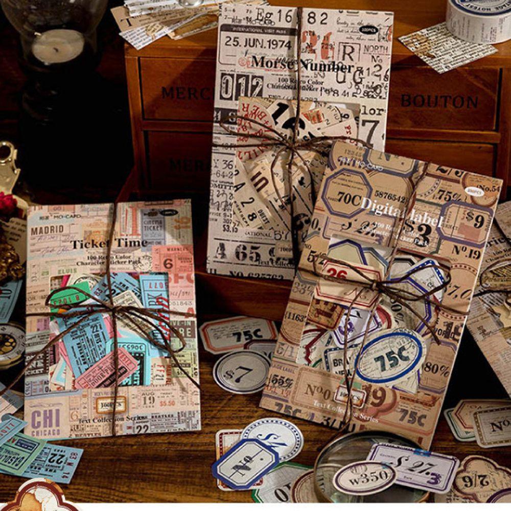 Nhãn Dán Giấy Trang Trí Phông Nền Thủ Công Kiểu Vintage