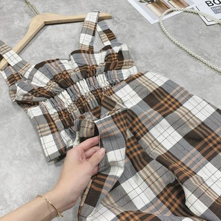SET ÁO 2 DÂY LIỀN QUẦN CARO