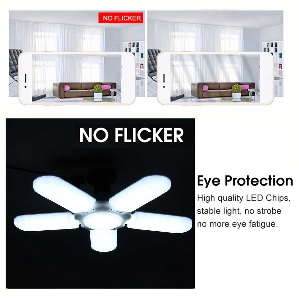 20000LM 5 1 Blades deformable Led nhà để xe ánh sáng E27 có thể điều chỉnh cửa hàng Đèn trần okase