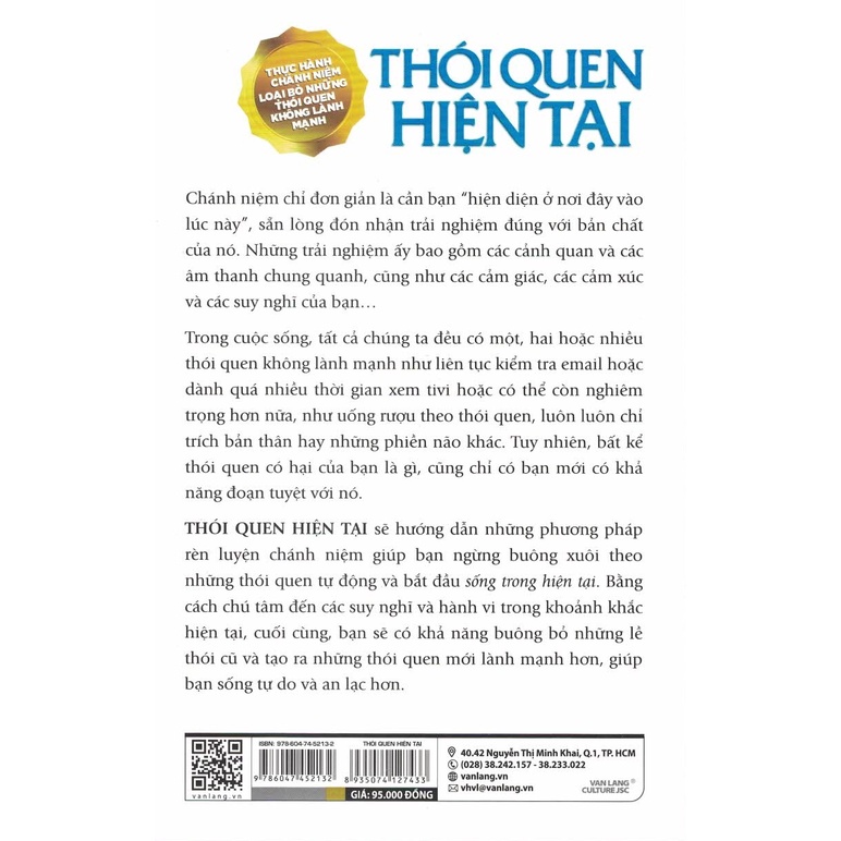 Sách - Thói Quen Hiện Tại - Thực Hành Chánh Niệm Loại Bỏ Những Thói Quen Không Lành Mạnh