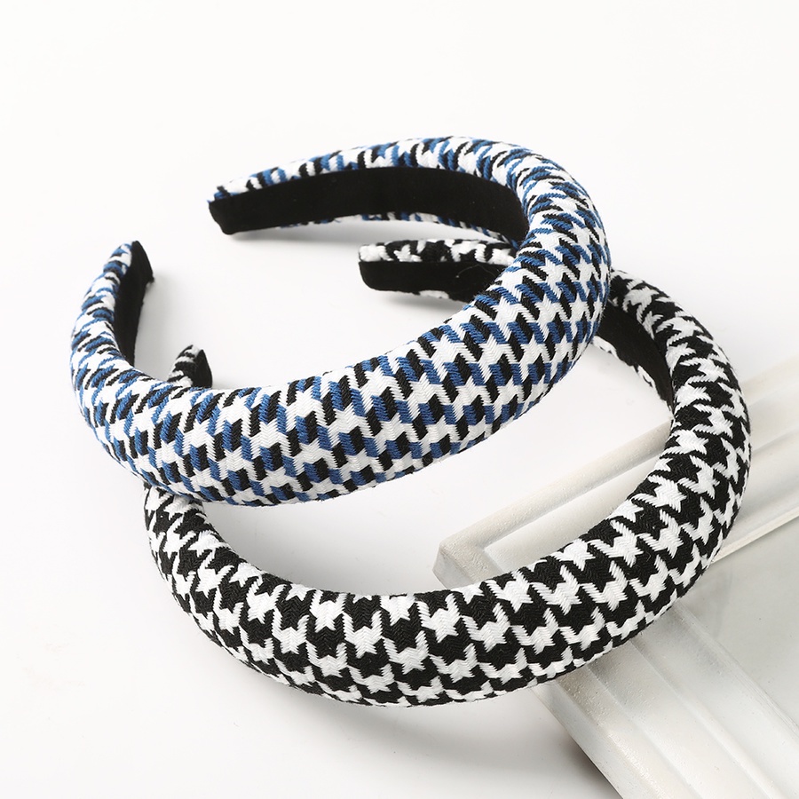 Băng đô xốp bản rộng họa tiết kẻ sọc phong cách retro Hàn Quốc cho nữ