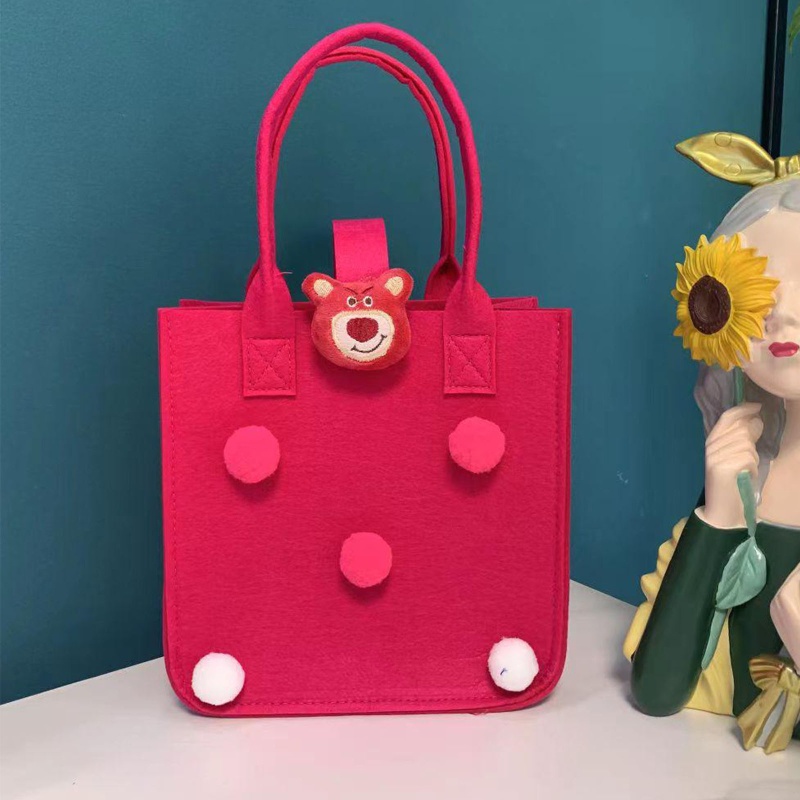 Túi Xách Tote Bằng Vải Nỉ Sức Chứa Lớn Có Tay Cầm Dễ Thương Có Thể Tái Sử Dụng DIY