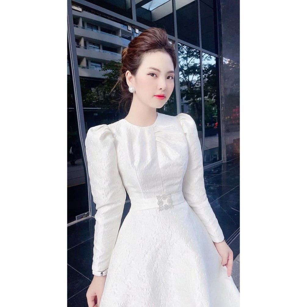 THỜI TRANG@ Đầm thiết kế dáng xòe tay bồng công chúa V1777_Mie Design [kèm ảnh thật] BiBi  Fashion