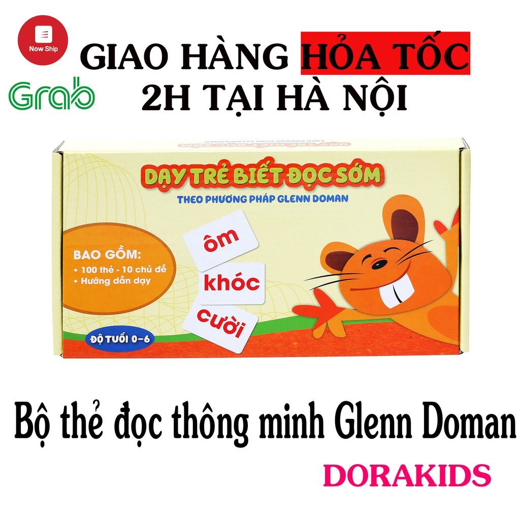 Bộ Thẻ học Tiếng Việt thông minh 10 chủ đề 100 thẻ chuẩn Glenn Doman cho bé từ 0-6 tuổi khổ 26x14cm Ivory cao cấp