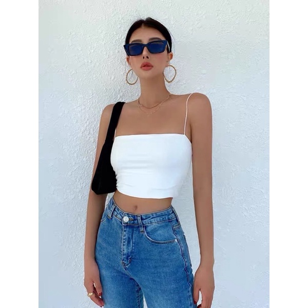 Croptop Dáng Cơ Bản Áo Quây Yếm Hai Dây Nary Closet 2022