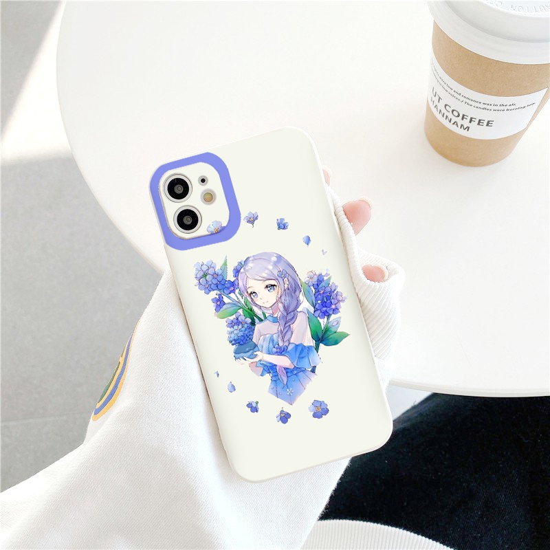 Ốp lưng iphone Công chúa yêu hoa ốp dẻo cạnh vuông iphone 6splus/7/7plus/8/8plus/x/xr/xs/11/12/pro/max/13promax tr401