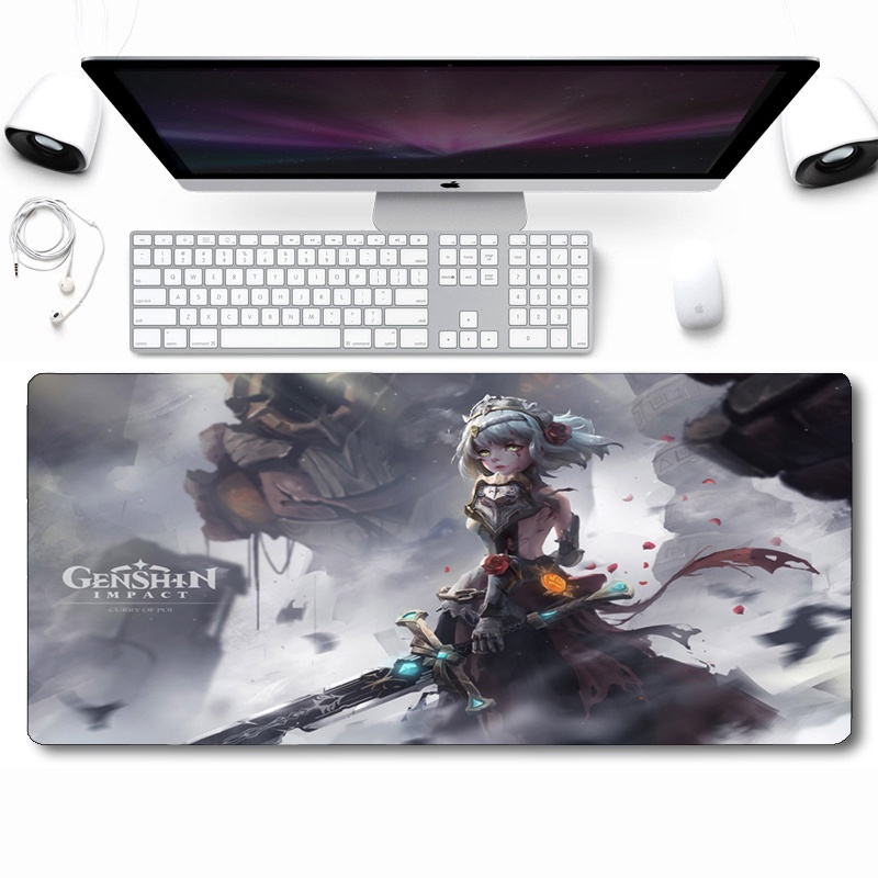 Lót Chuột Cỡ Lớn Genshin Impact Gaming Anime Decor Bàn Máy Tính (Chống Trượt, Lót Chuột &amp; Bàn Phím, Dày Dặn, 3D Đẹp Rẻ)