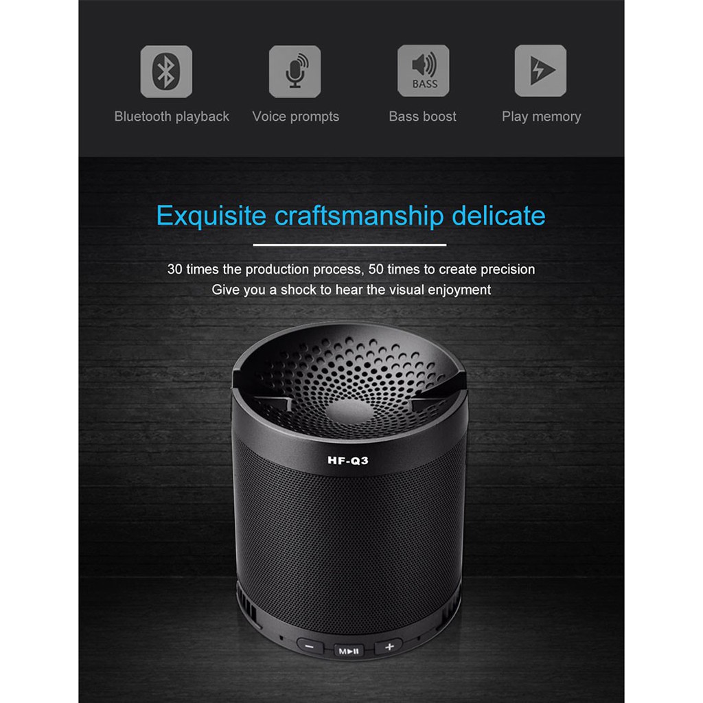 Loa Bluetooth mini Q3 có giá đỡ điện thoại, khe cắm thẻ nhớ