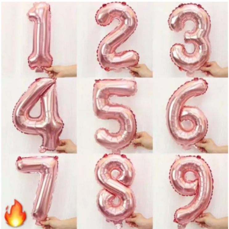 Bong Bóng Hình Chữ Số Nhỏ 40cm trang trí background sinh nhật, Bong Bóng Số Tuổi Trang Trí Tiệc Sinh Nhật Happy Birthday