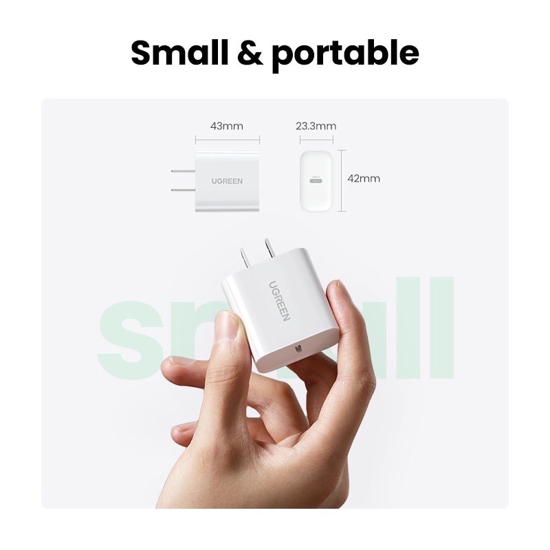 Củ Sạc Nhanh Ugreen 20W PD Type C