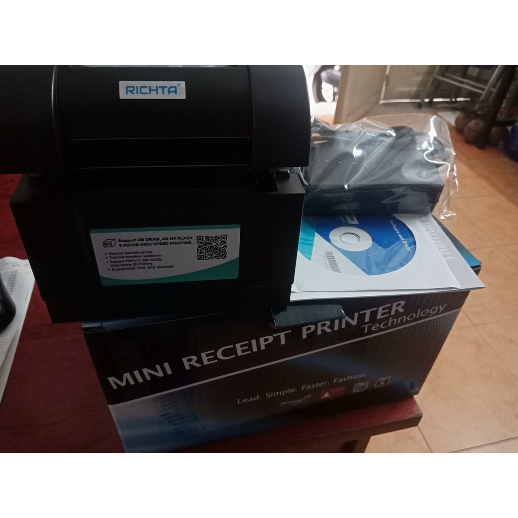 Máy in đơn hàng Shopee Richta 350B Bảo hành 12 tháng In mã vận đơn thương mại điện tử Cổng USB