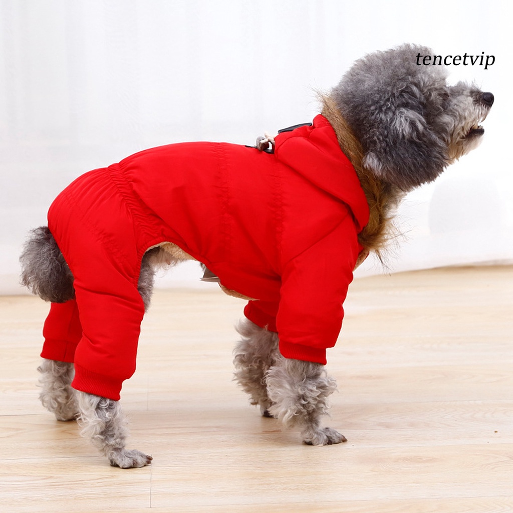 [Vip]Dog Clothes Toggle Horn Faux Fleece Lining Jacket Pet Winter Coat