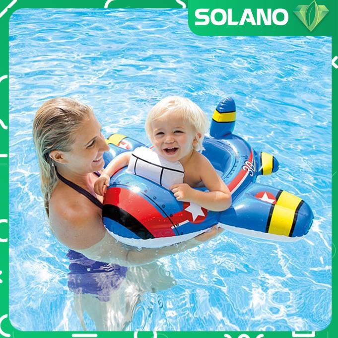 Phao bơi cho bé SOLANO xỏ chân chống lật an toàn trẻ em hình ô tô, máy bay, xe công trình đáng yêu SS-001100