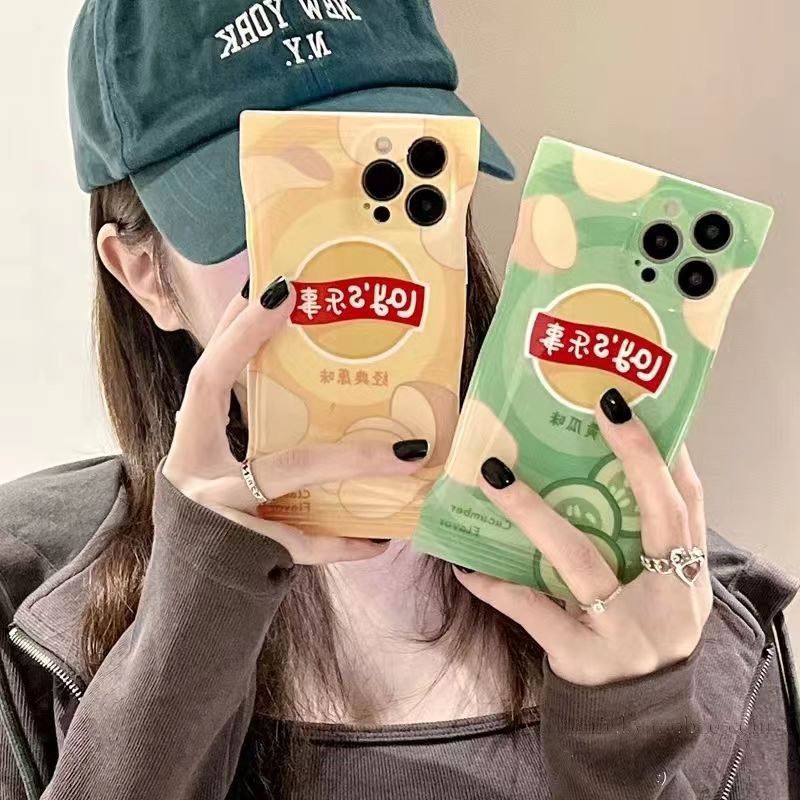 Ốp Điện Thoại Chống Sốc Hình Gói Snack Dễ Thương Cho IPhone 6 6S 7 8 Plus SE 2020 X XR XS Max 11 12 13 14 Pro Max Plus