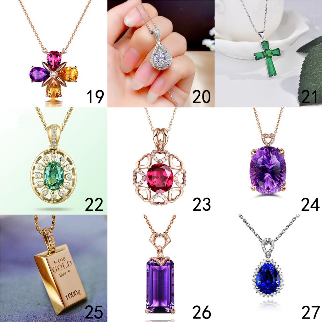 Mặt Dây Chuyền Bạc 925 Đính Đá Thạch Anh Tím / Pha Lê Hồng / Xanh Lá / Xanh Lá Thời Trang Cho Nam Nữ Xl009 50 Thiết Kế