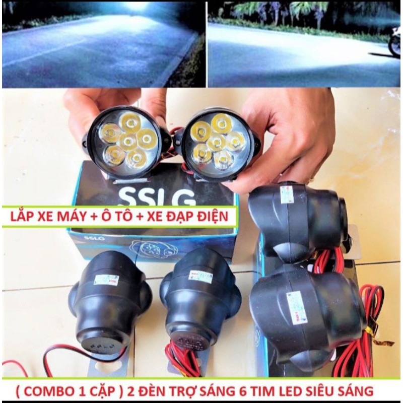 SIÊU SÁNG VỚI BỘ 2 ĐÈN TRỢ SÁNG L6 XE MÁY VÀ ÔTÔ
