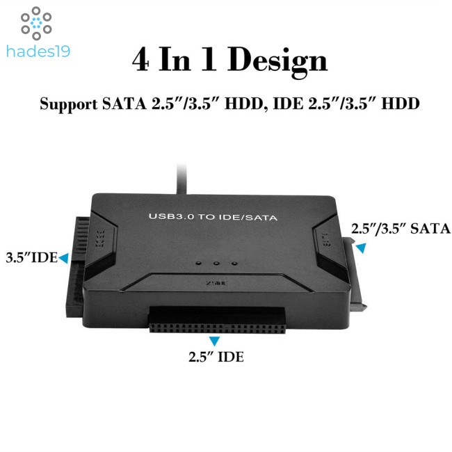 Universal USB 3.0 to IDE/SATA Converter with Power Switch Hard Disk Multifunctional Adapter