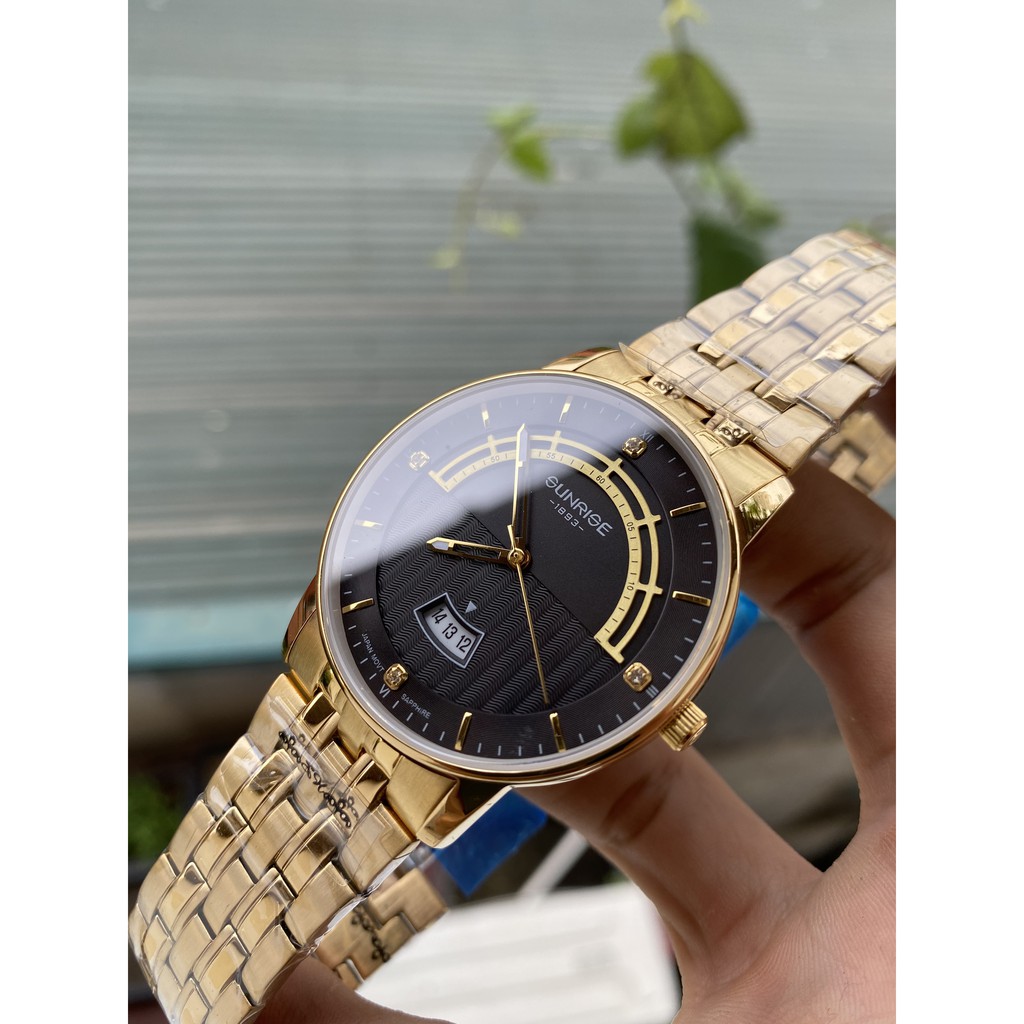 Đồng hồ nam Sunrise nam mặt kính sapphire chống xước chống nước