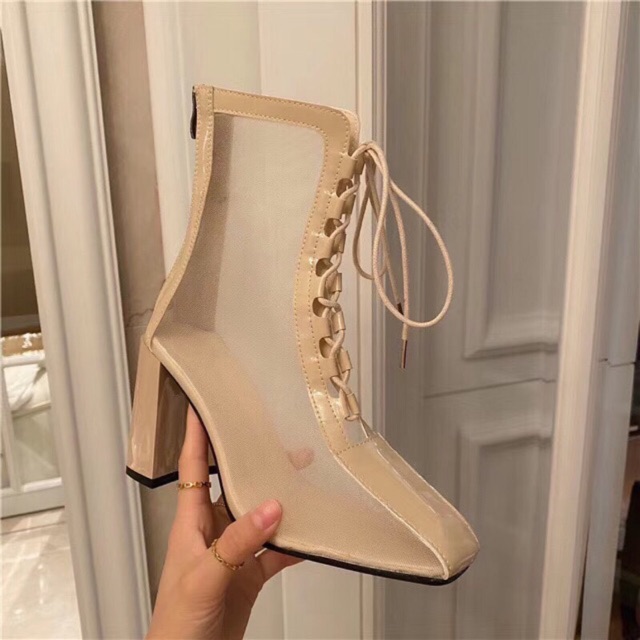 Bốt lưới Đan dây cao gót mẫu mới 2021 hàng fullbox | BigBuy360 - bigbuy360.vn