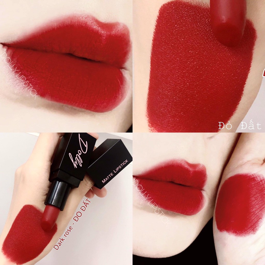 New!!!  Son Sáp Phủ Phấn Dolly Không Chì Màu Đỏ Đất