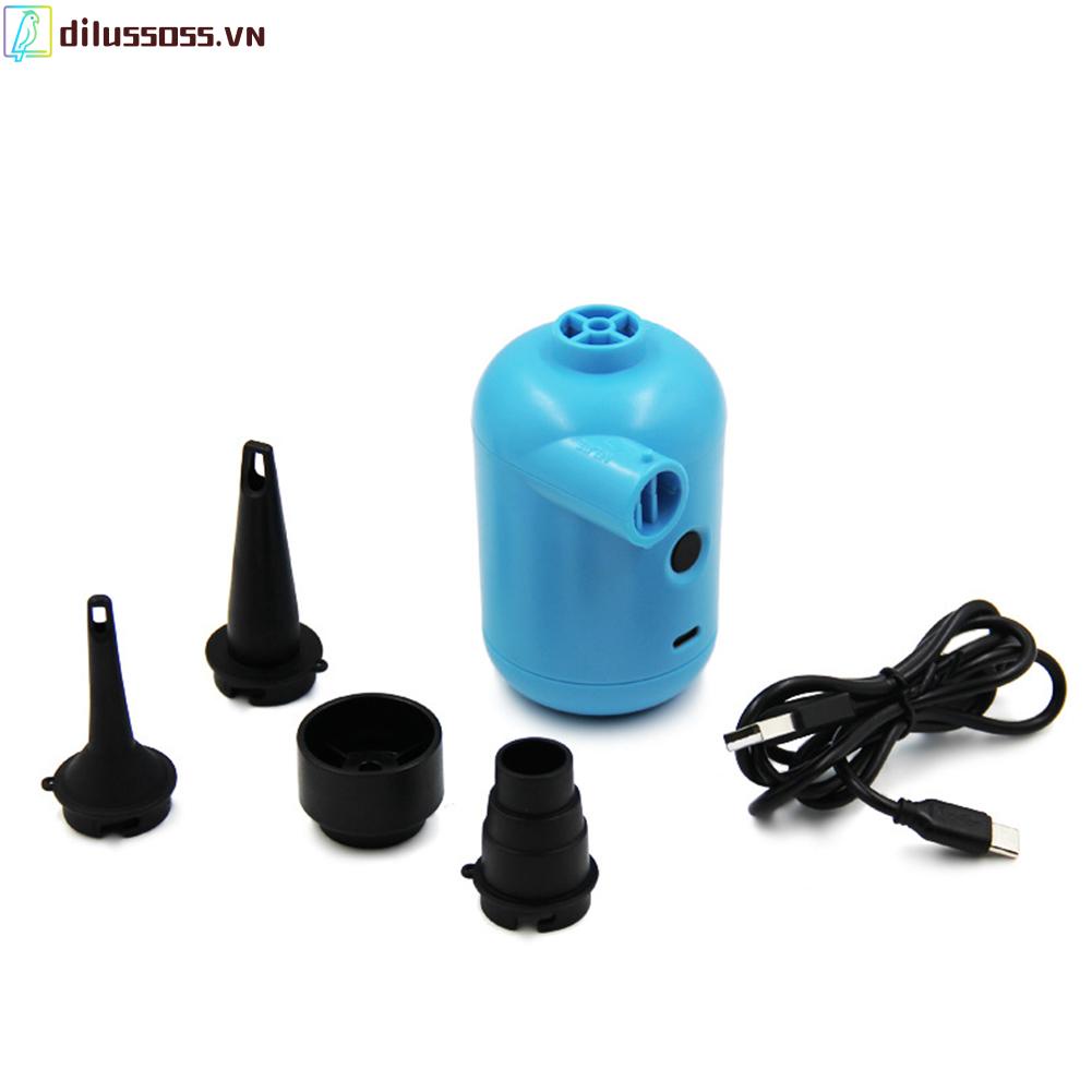 Máy Bơm Hơi Mini Dilussoss DC 5V Cổng USB Dùng Khi Cắm Trại Ngoài Trời