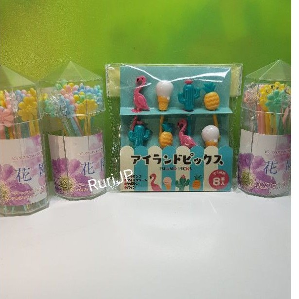 Nĩa/xiên ăn trái cây Nhật Bản, dùng ăn bánh, mứt, trang trí cơm bento