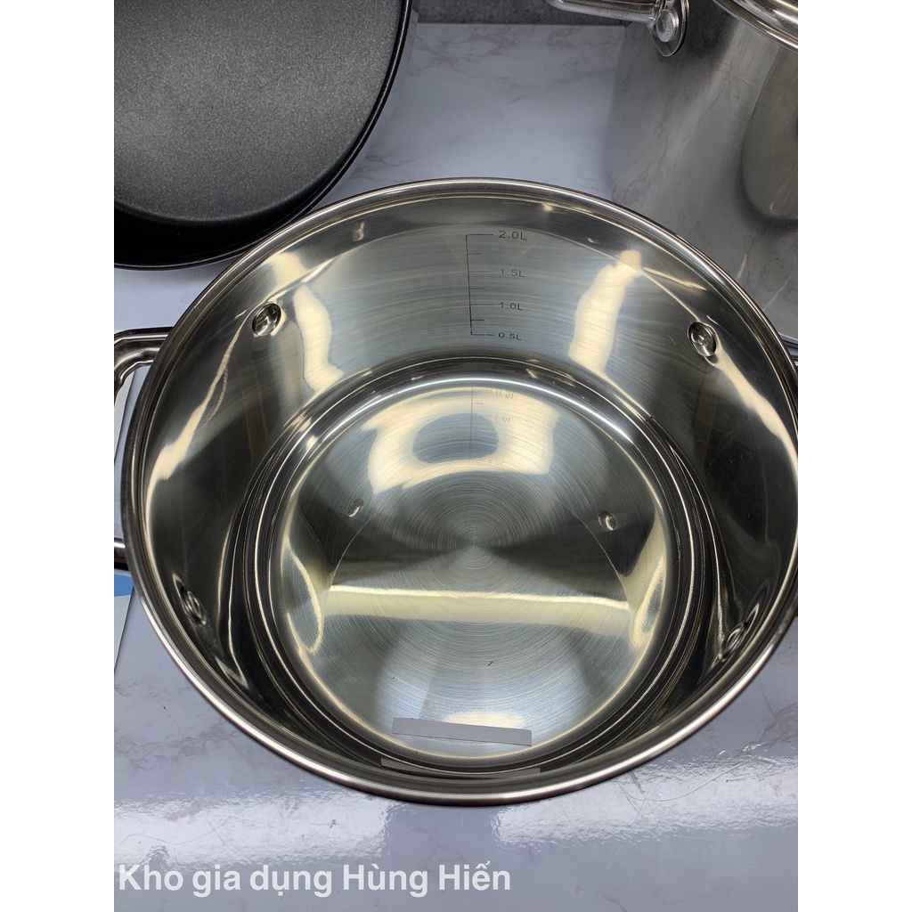 (Mã CHUT002 giảm 8%) Bộ 5 Nồi Chảo Inox  ARBER CLEAR - Hàng chính hãng