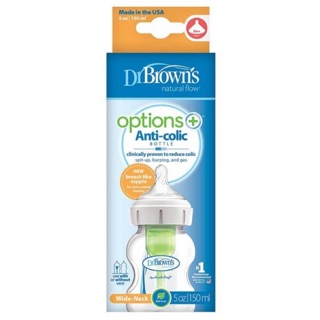 Bình sữa dr.brown cổ rộng nhựa pp options plus