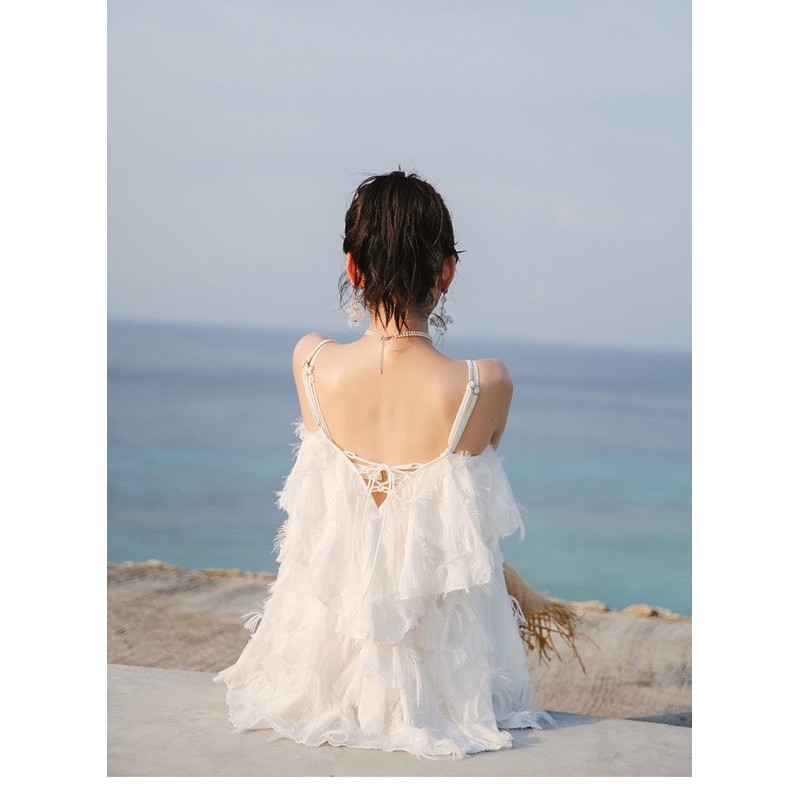 [Có sẵn] Set đồ bơi bikini 2 dây đi biển đi du lịch trắng - ORRIN CLOSET | BigBuy360 - bigbuy360.vn