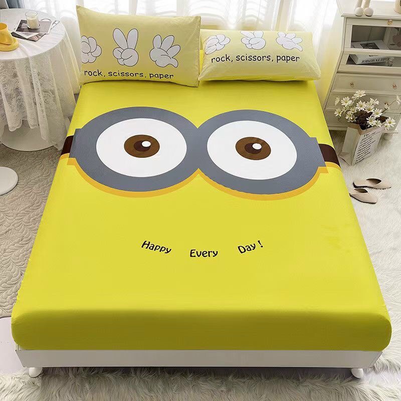 Sét Ga Gối 3 Món Hizun Cotton 100% Hoạt Hình 5D Cho Bé