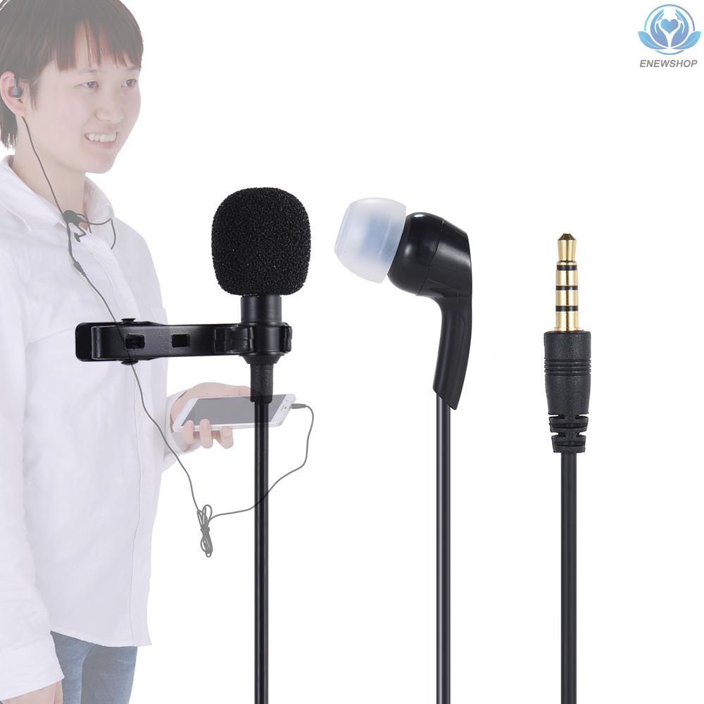 【enew】Andoer Mini Clip-on Lapel Lavalier Microphone Mic Earphone Omni-directional Condenser Hands-free 3.5mm Jack for iPhone 6/6 plus/5 iPad Smartphones Computer PC Laptop Loudspeaker Live Stream Singing