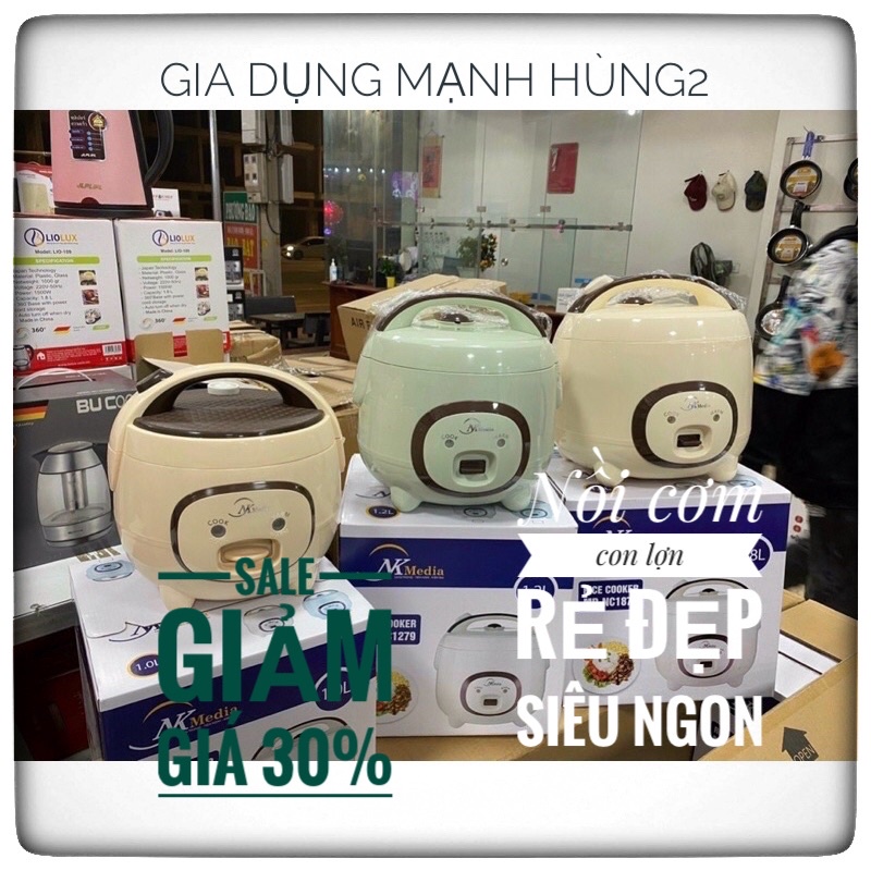 Nồi Cơm NKMedia 1L Có giá hấp (gọn nhỏ xinh xắn phù hợp cho sinh viên)