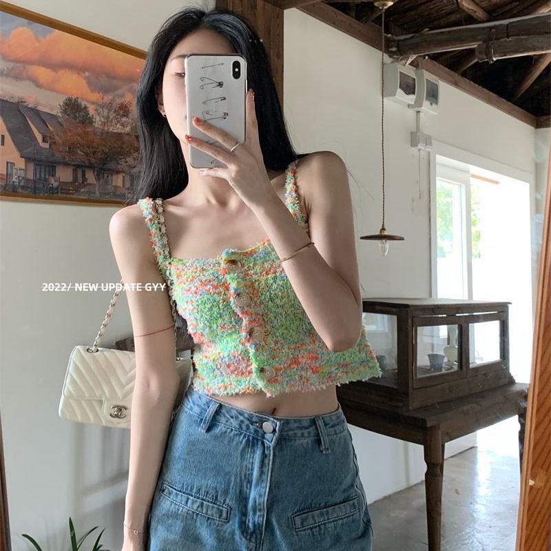 Áo hai dây PERTY phong cách Hàn Quốc gợi cảm thời trang mùa hè cho nữ
