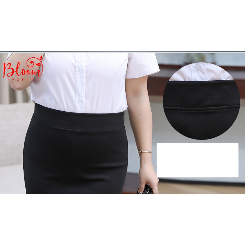 Chân váy bigsize công sở Chân váy bút chì đen ôm suông xẻ tà sau | Chất Umi HQ Hàng VNXK | Tặng dây buộc tóc Scrunchies | BigBuy360 - bigbuy360.vn