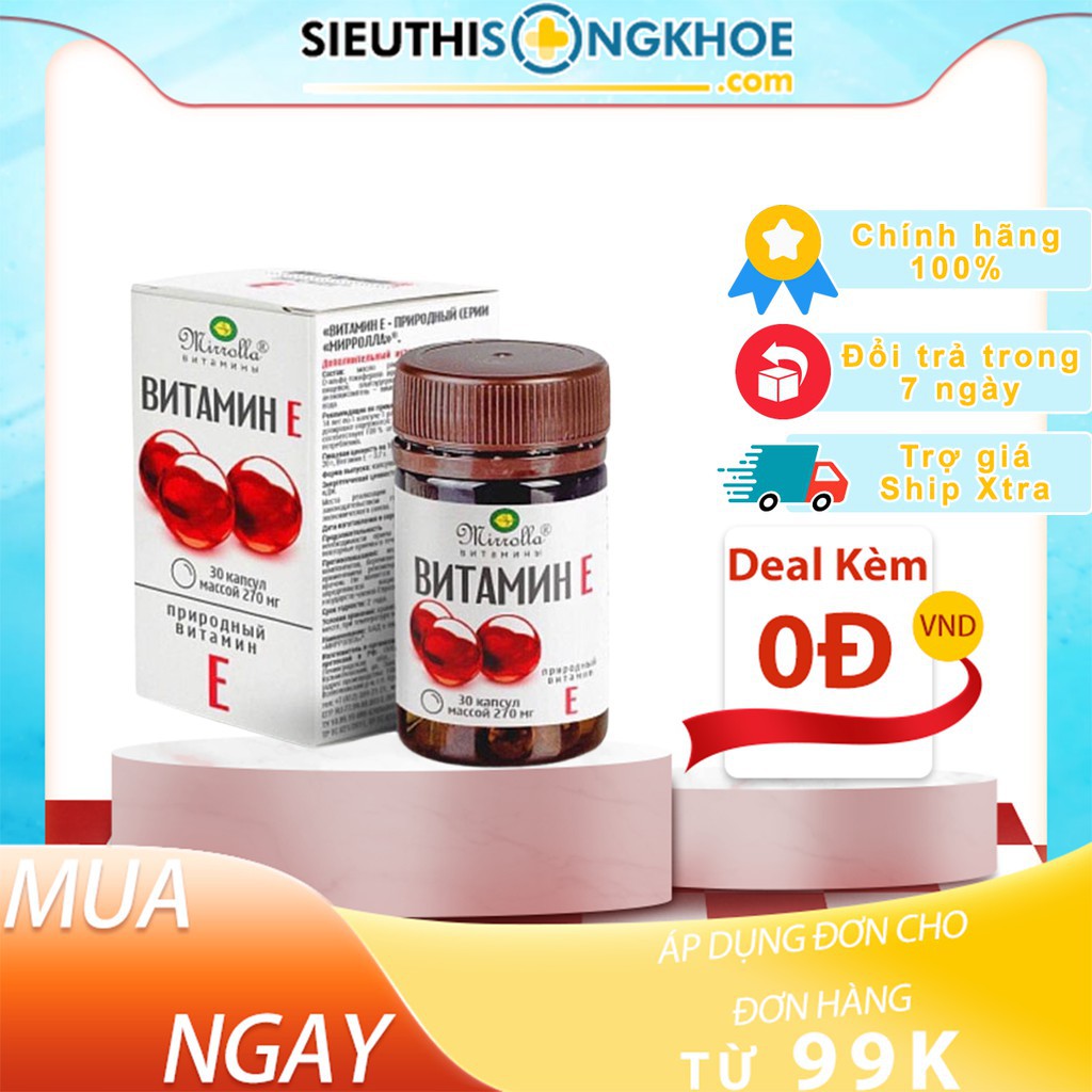 [Chính hãng] Vitamin E đỏ Nga 270mg