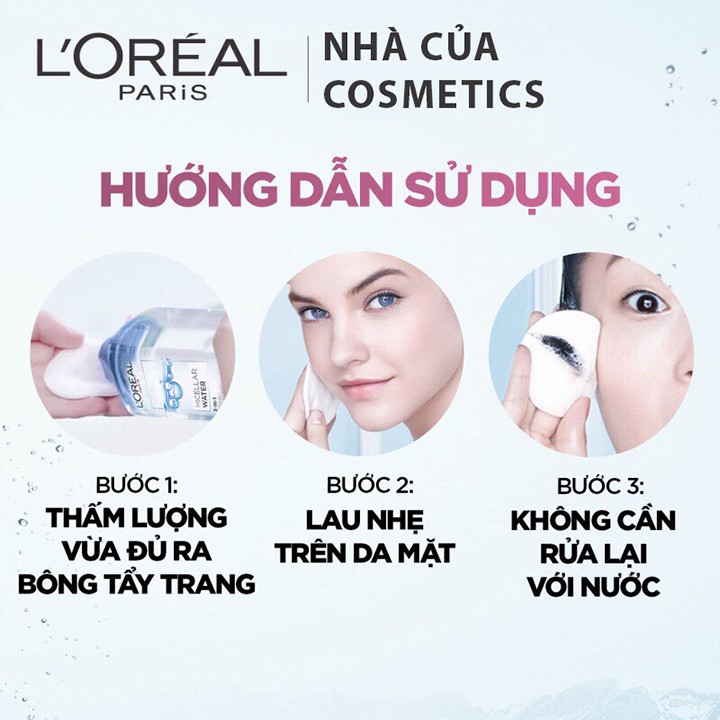 Nước tẩy trang L'Oreal Paris 3-in-1 Micellar Water 400ml