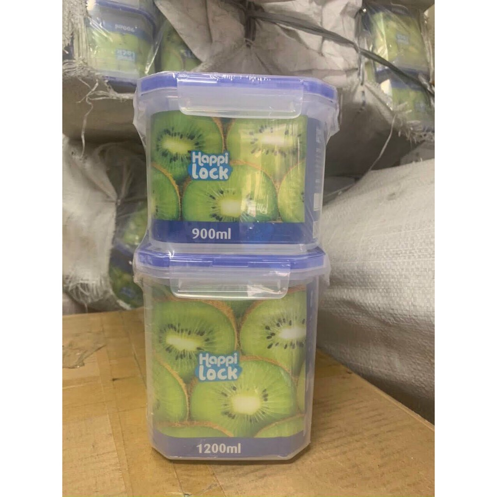 bộ 2 hộp nhựa đựng thực phẩm happi lock ( 1200 ml - 900 ml )