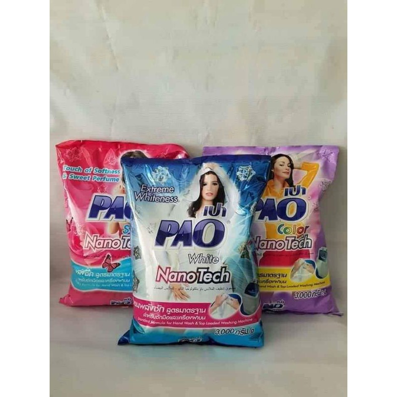 BỘT GIẶT PAO NANO TECH 3KG THÁI LAN