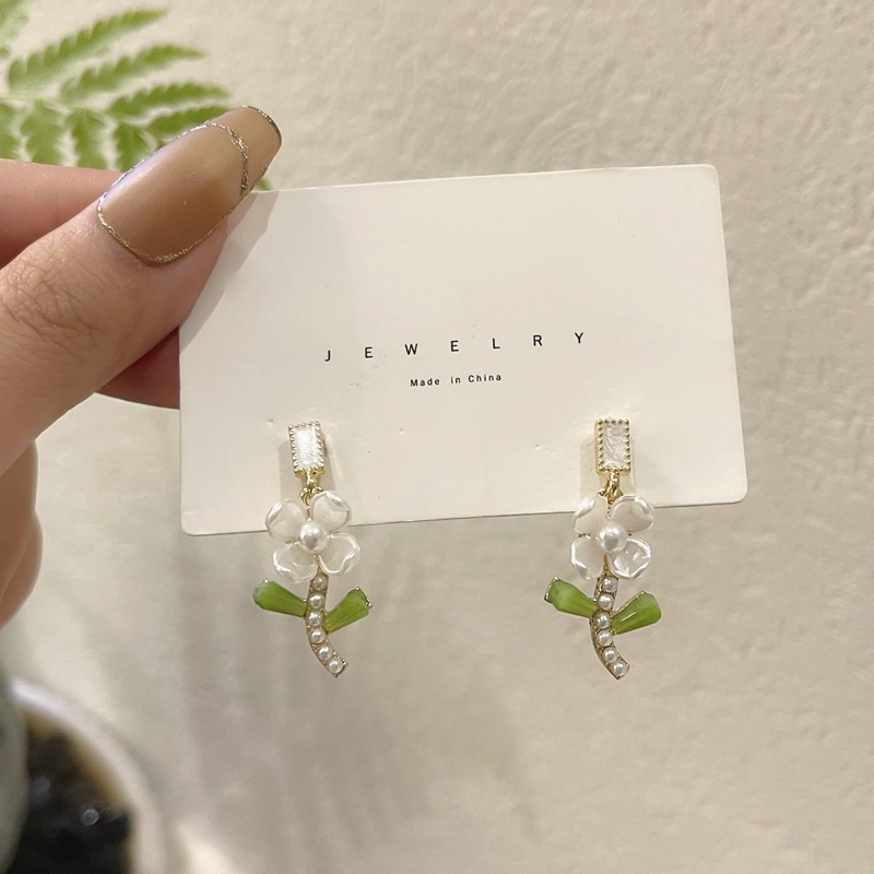 Bông Tai Mạ Bạc 925 Hình Hoa Phong Cách Hàn Quốc Cho Nữ