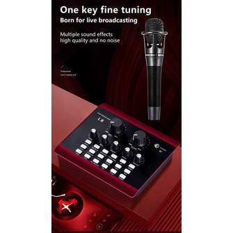 Combo Sound Card L8  Livestream - Thu Âm Tiện Dụng, Đầy Đủ Hiệu Ứng Tiếng Cười, Vỗ Tay...