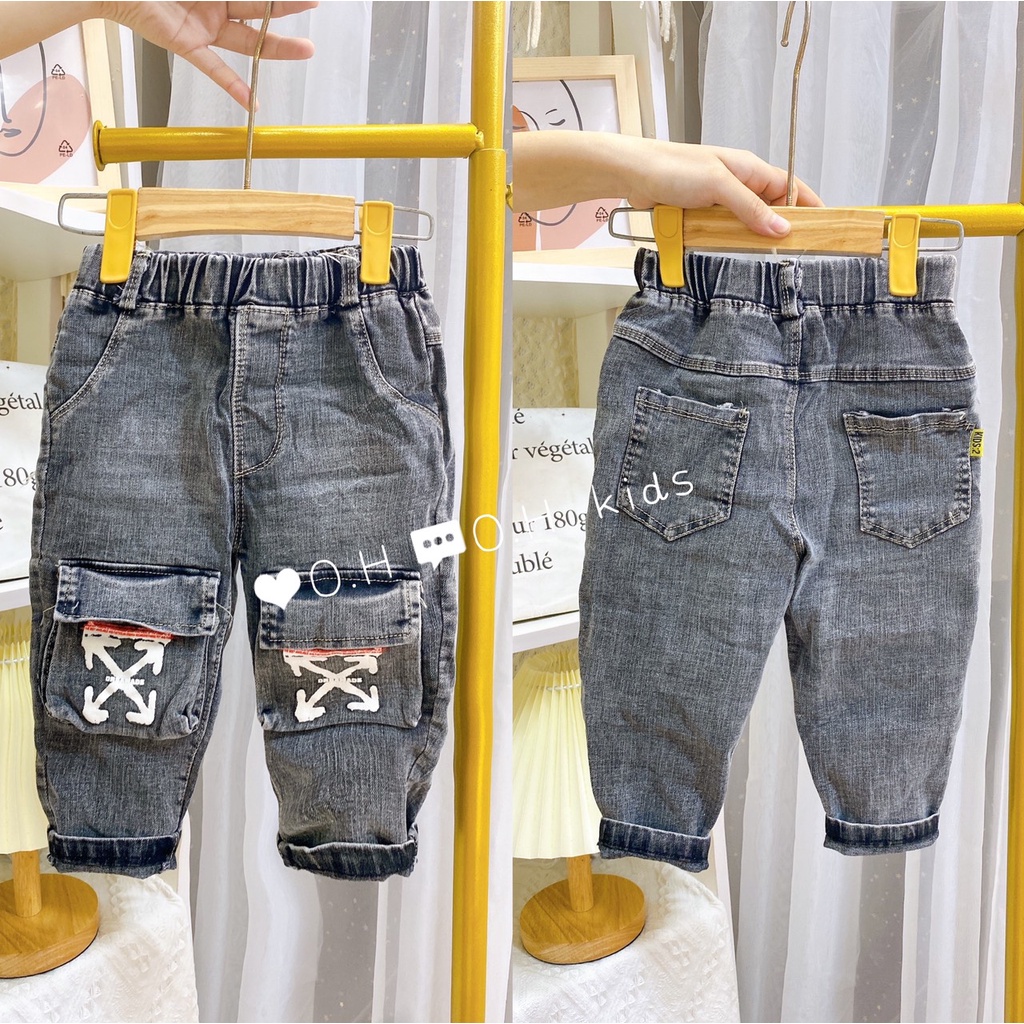 Quần Jean Quảng Chau Co Dãn Cho Bé Trai Size11-26kg Mới Nhất 2021