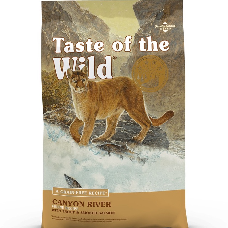 [DINH DƯỠNG CAO] Thức ăn hạt cho mèo 500g TASTE OF THE WILD CANYON RIVER vị Cá Hồi Vân &amp; Cá Hồi Xông Khói