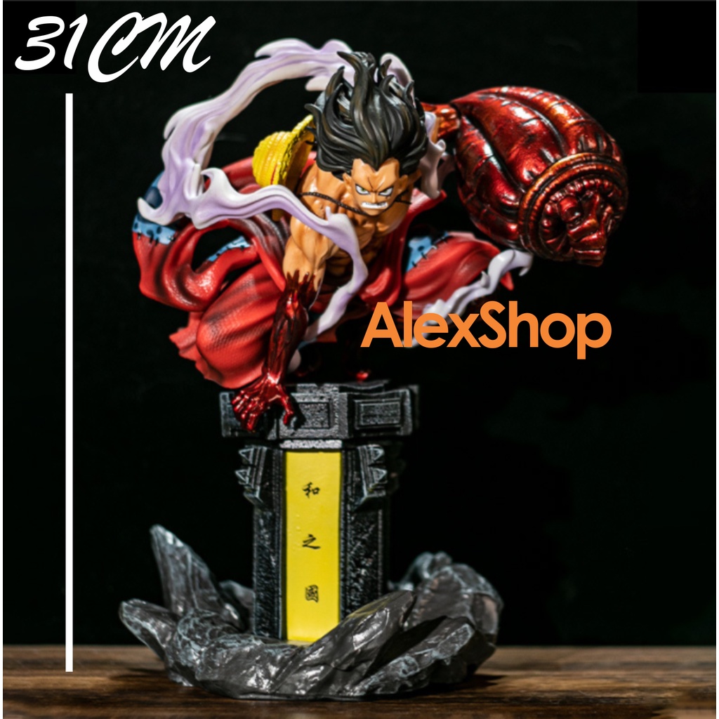 XÃ KHO  [31cm] Luffy Gear 4 Mô Hình Nhân Vật Làm Bằng Tay OnePiece