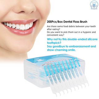 Hộp 200 tăm xỉa răng bằng silicone chất lượng cao