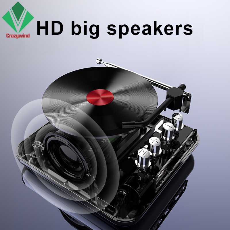 Máy Nghe Nhạc Đĩa Than Vinyl Cổ Điển Di Động Kèm Loa Dùng Làm Quà Tặng Giáng Sinh