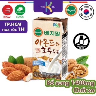 Sữa đậu nành hạnh nhân và óc chó Vegemil - (베지밀) 아몬드와 호두 두유 - Sữa hạt Hàn Quốc 190ml - Hàng nội địa Hàn Quốc