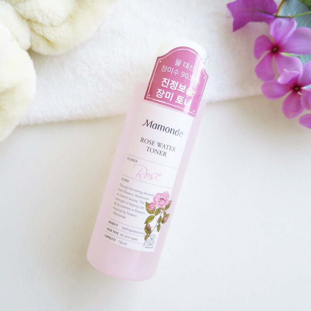 Nước hoa hồng Mamonde Rose Water Toner chiết xuất 90,97% nước hoa hồng 150ml