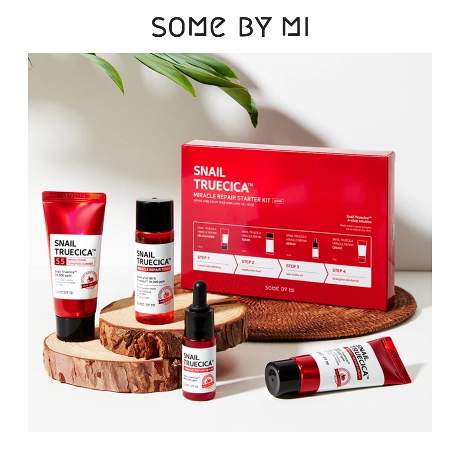 [Mã BMTTC60K giảm đến 60K đơn 50K] Bộ Dưỡng Phục Hồi Some By Mi Snail Truecica Miracle Repair Starter Kit Edition