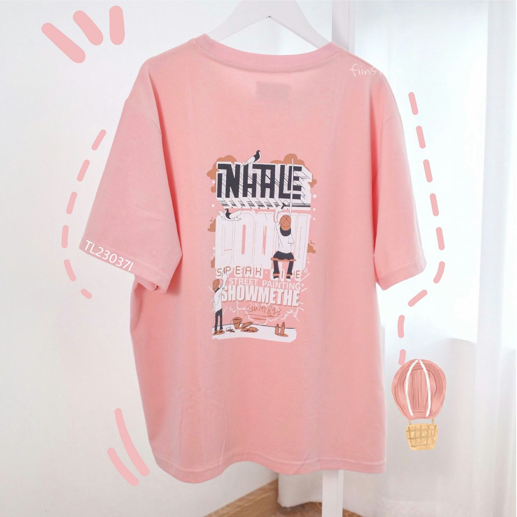 Áo thun tay lỡ basic INHALE - ÁO PHÔNG BASIC BY FIINSTORE